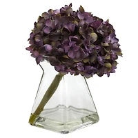 Green, Purple & White Hydrangea with Vase, 3ct.