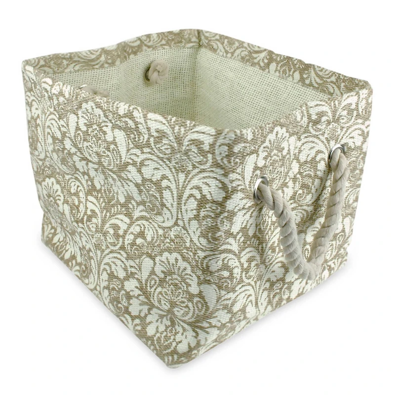 DII® Large Rectangle Taupe Damask Paper Bin