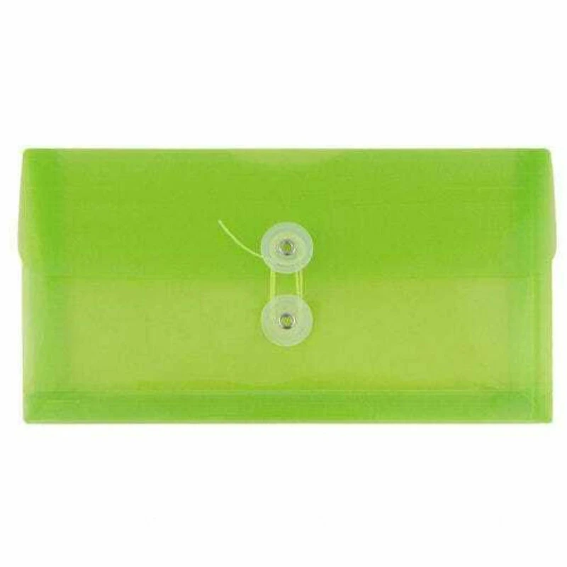 JAM Paper 5.25" x 10" Lime Green Plastic Booklet Envelopes, 24ct.