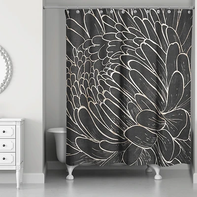 Floral Etching 71" x 74" Shower Curtain