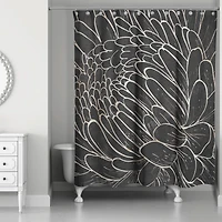 Floral Etching 71" x 74" Shower Curtain