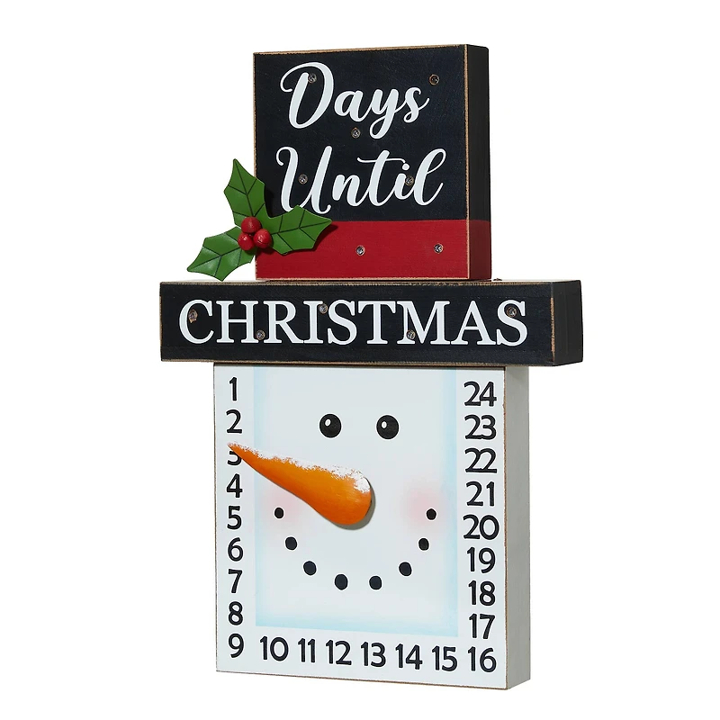 Glitzhome® 15" LED Christmas Snowman Countdown Décor