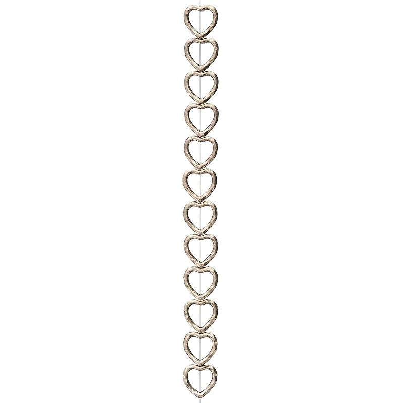 Silver Metal Heart Beads, 10mm by Bead Landing™