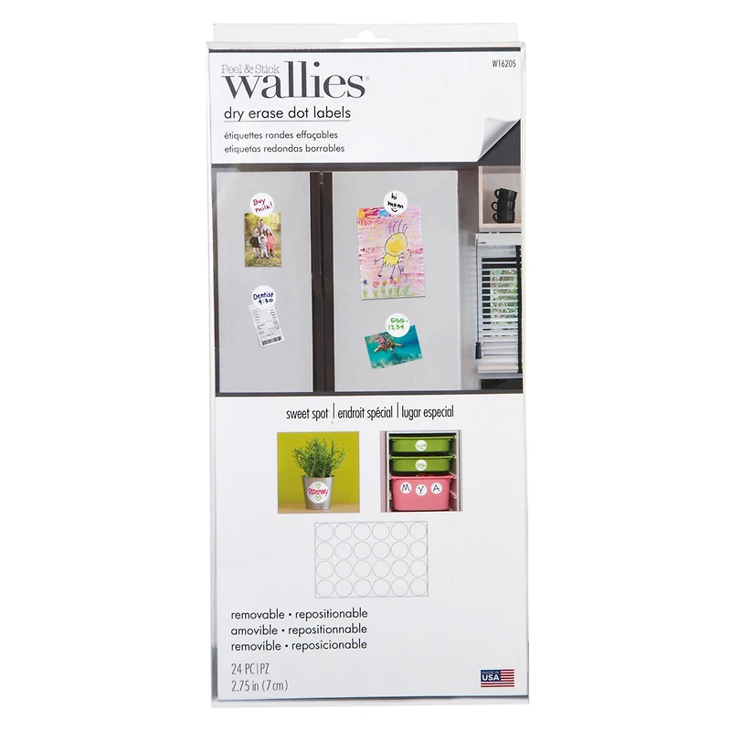 Wallies® Dry Erase Dot Labels, 24ct.