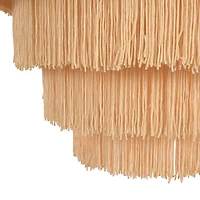 Hello Honey® Gold Metal with 5-Tiered Cream Fringe Pendant Lamp