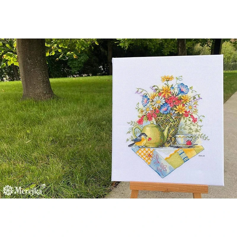 Merejka Wildflower Tea Counted Cross Stitch Kit
