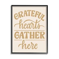 Stupell Industries Grateful Hearts Gather Here Phrase Framed Giclee Art