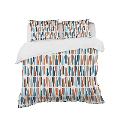 Designart Retro Abstract Drops V Mid-Century Duvet Cover Set