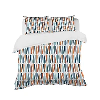 Designart Retro Abstract Drops V Mid-Century Duvet Cover Set
