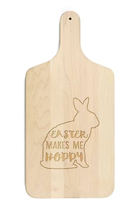 Easter Makes Me Hoppy 8" x 17" Maple Paddle Cutting Board