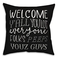 18" x 18" Welcome Y'all Versatile Throw Pillow