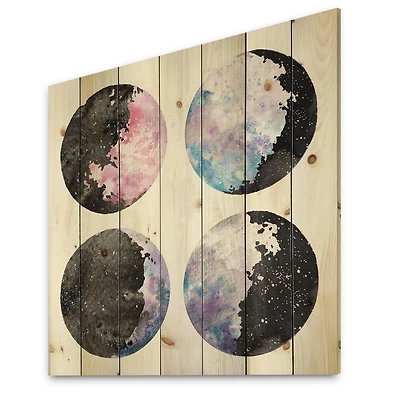 Designart - Moon Phases With Stars and Sky