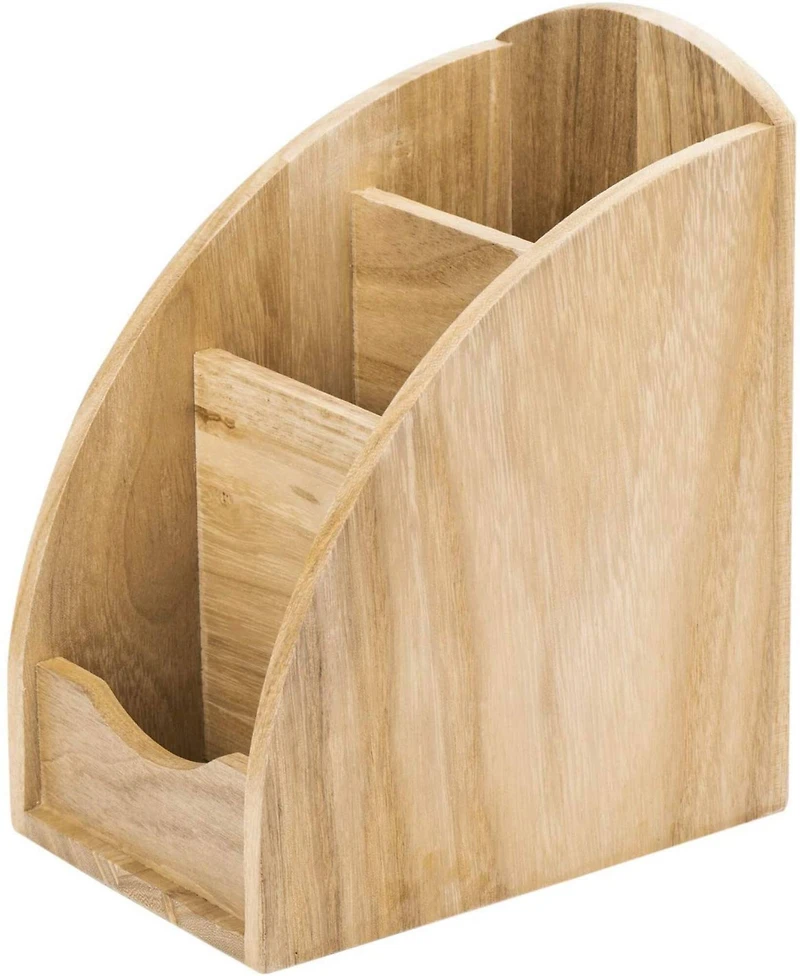 NEX™ 8" Natural 3-Slot Wood Remote Control Holder