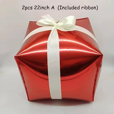 Red Christmas Present Standing Foil Balloon Decoration