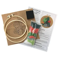 6" Cactus Needle Felting Kit with Hoop by Loops & Threads®