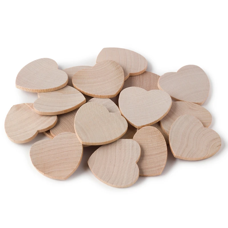 6 Packs: 21 ct. (126 total) 1.5" Birchwood Hearts by Make Market®