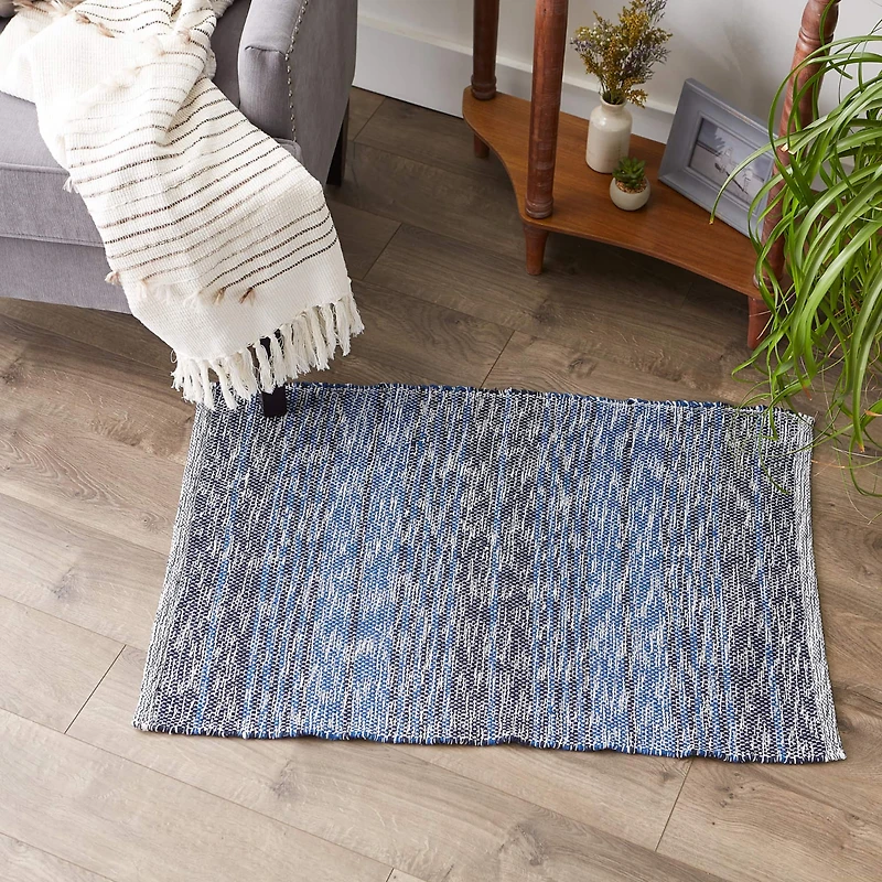 DII® Variegated Stripe Handwoven Recycled Yarn Rug