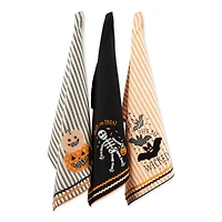 DII® Embellished Halloween Happy Haunting Wicked Treats Dishtowels Set
