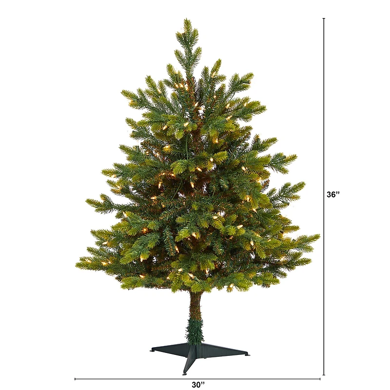 3ft. Pre-Lit North Carolina Fir Artificial Christmas Tree with Clear LED Lights