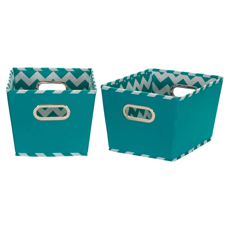 Household Essentials Chevron Fabric Tapered Storage Bins