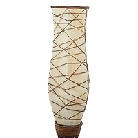 Brown Bamboo and Iron Traditional Floor Lamp, 59" x 10" x 10"