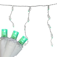 Brite Star 70ct. Green LED Wide Angle Icicle Lights with White Wire