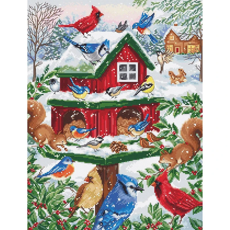 Luca-S Blissful Bird Feeder Counted Cross Stitch Kit