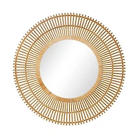 Brown Bohemian Wall Mirror, 37" x 1" x 37"