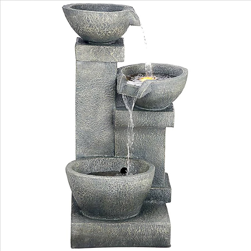 Design Toscano Villa Castle Cascading 3 Bowl Garden Fountain