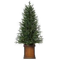 4.5ft. Pre-Lit New Haven Fraser Fir Artificial Christmas Tree in Pot, Warm White LED Lights