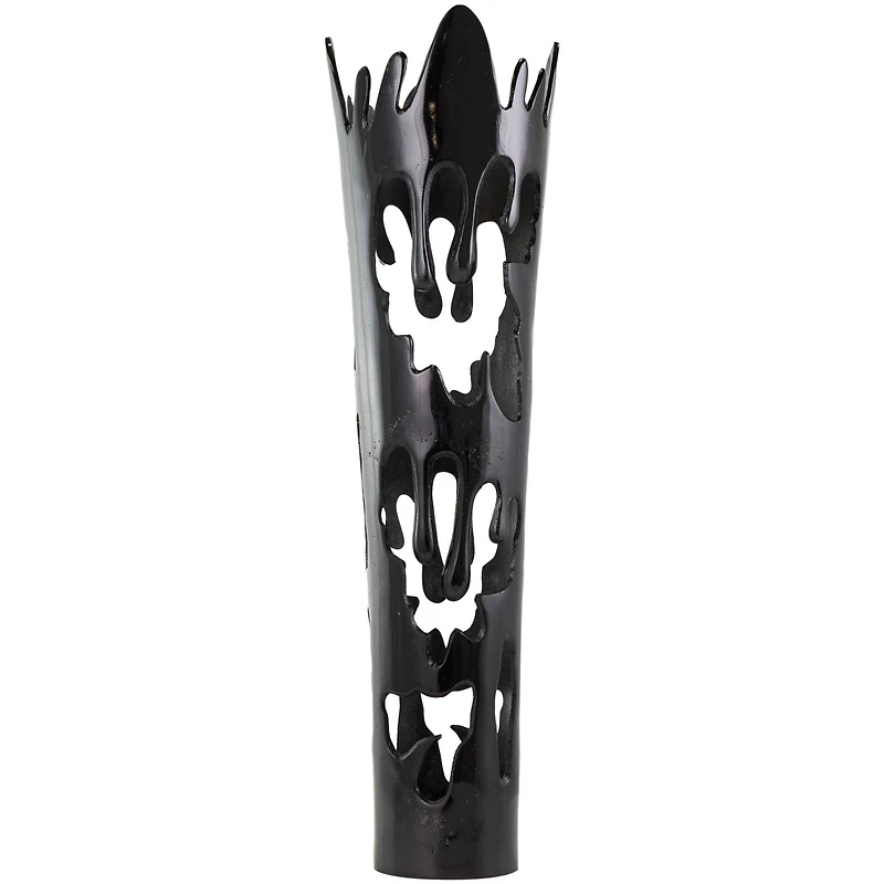 31" Black Aluminum Drip Vase with Melting Designed Body
