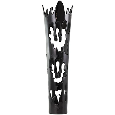 31" Black Aluminum Drip Vase with Melting Designed Body