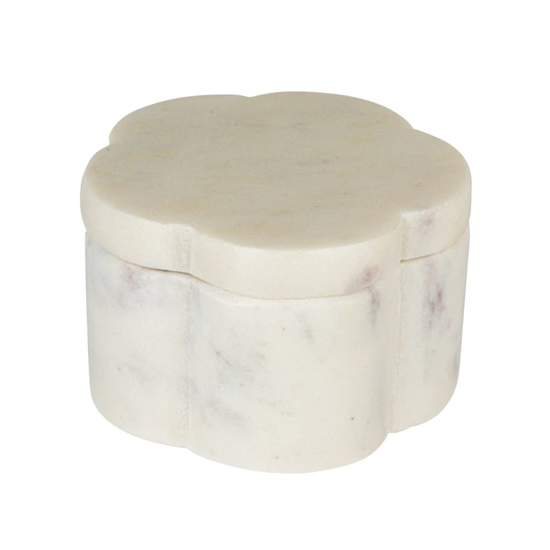 Hello Honey Elegant White Marble Pinch Pot with Lid