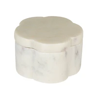 Hello Honey Elegant White Marble Pinch Pot with Lid