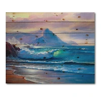 Designart - Blue Waves Breaking At The Beach I