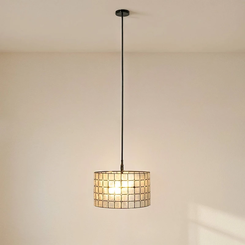 Hello Honey® Emma Capiz Black Finish Pendant Lamp