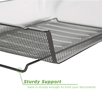 Mind Reader Black 2-Pack Stackable Metal Mesh Document File Letter Desktop Tray Organizer,