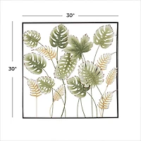 30" Green Modern Iron Wall Décor