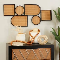 Brown Bamboo Modern Wall Shelf, 37" x 2" x 17"