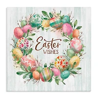 Stupell Industries Easter Wishes Wreath Canvas Wall Art