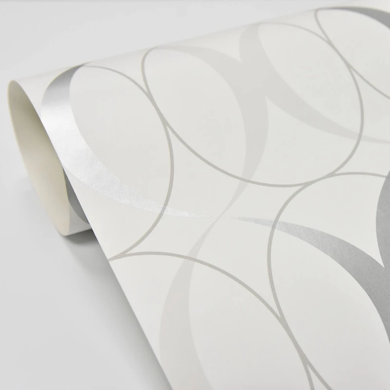 NuWallpaper Circulate Light Silver Peel & Stick Wallpaper
