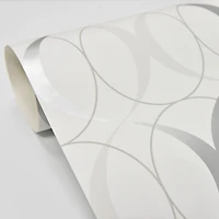 NuWallpaper Circulate Light Silver Peel & Stick Wallpaper