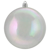 12ct. 4" Clear Iridescent Shatterproof Shiny Christmas Ball Ornaments