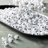 Number Acrylic Round Craft Beads by Bead Landing™, 7.5mm