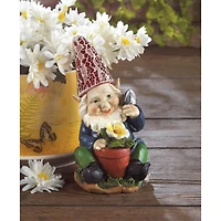 7" Gardening Gnome Solar Statue