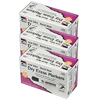 Charles Leonard Black Chisel Tip Dry Erase Markers, 3 Packs of 12