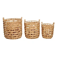 Brown Seagrass Coastal Storage Basket Set