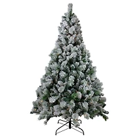 6.5ft. Pre-Lit Full Flocked Somerset Spruce Artificial Christmas Tree, Clear Lights