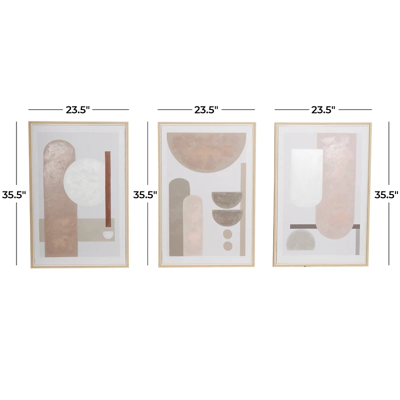 The Novogratz Pink Mid-Century Modern Abstract Framed Wall Art Set