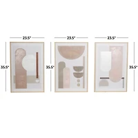 The Novogratz Pink Mid-Century Modern Abstract Framed Wall Art Set